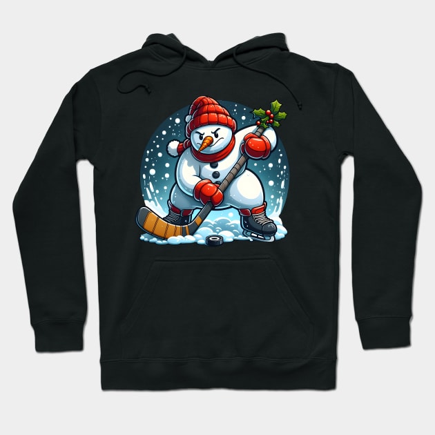 Holiday snowman ice hockey Hoodie by SergioCoelho_Arts